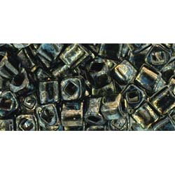 Japanese Toho Seed Beads 4mm Cube HYBRID Antiqued Metallic Black TC-04-Y503