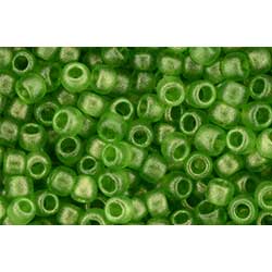Japanese Toho Seed Beads Tube Round 8/0 HYBRID Sueded Gold Transparent Peridot TR-08-Y629