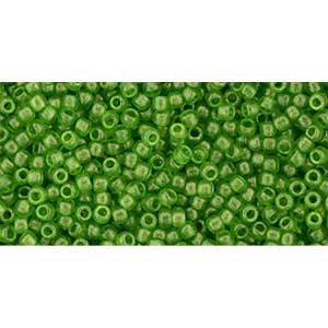 Japanese Toho Seed Beads Tube Round 11/0 HYBRID Sueded Gold Transparent Peridot TR-11-Y629