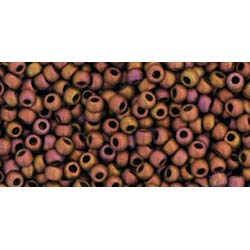Japanese Toho Seed Beads Tube Round 11/0 Higher-Metallic Frosted Copper Twilight TR-11-514F