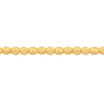 Czech Faceted Round Firepolished Glass Beads 4mm (50) Honey Shimmer Crystal
