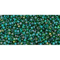 Japanese Toho Seed Beads Tube Round 15/0 Inside-Color Peridot/Emerald-Lined TR-15-249