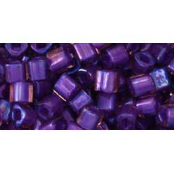 Japanese Toho Seed Beads 4mm Cube Inside-Color Rainbow Rosaline/Opaque Purple-Lined TC-04-928