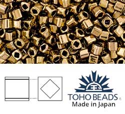 Japanese Toho Seed Beads 3mm Cube Antique Bronze TC-03-223