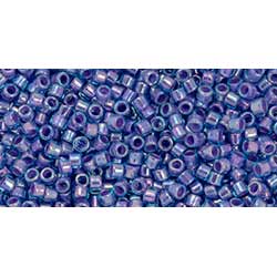 Japanese Toho Seed Beads Tube Treasure #1 11/0 Cylinder Lavender-Lined Aqua Rainbow