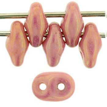 Matubo SuperDuo Seed Bead 2-Hole 5x2mm - Tube - Luster - Opaque Pink 364-25-P14495