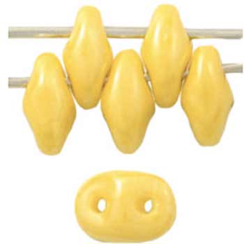 Matubo SuperDuo Seed Bead 2-Hole 5x2mm - Tube - Luster - Opaque Yellow 364-25-L8312