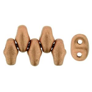 Matubo MiniDuo Seed Bead 2-Hole 2x4mm - Tube - Matte - Metallic Copper 364-24-K0177