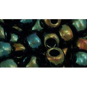 Japanese Toho Seed Beads Tube Round 3/0 Metallic Iris - Green/Brown TR-03-84