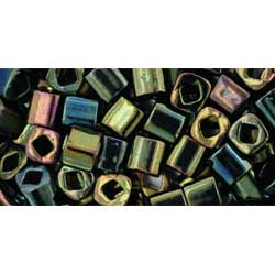 Japanese Toho Seed Beads 4mm Cube Metallic Iris - Green/Brown TC-04-84