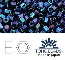 Japanese Toho Seed Beads Tube Hex 8/0 Metallic Nebula TH-08-8