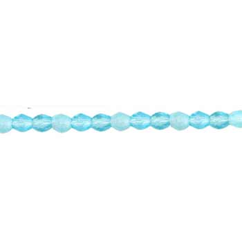 Czech Faceted Round Firepolished Glass Beads 3mm (50) Milky Aquamarine
