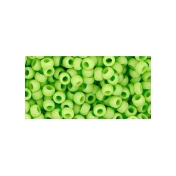 Japanese Toho Seed Beads Tube Round 8/0 Opaque-Frosted Sour Apple TR-08-44F