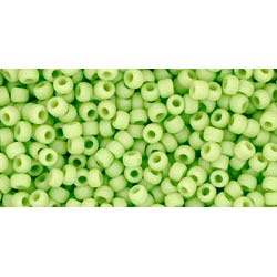 Japanese Toho Seed Beads Tube Round 11/0 Opaque-Frosted Sour Apple TR-11-44F