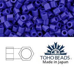 Japanese Toho Seed Beads Tube Hex 8/0 Opaque Navy Blue TH-08-48