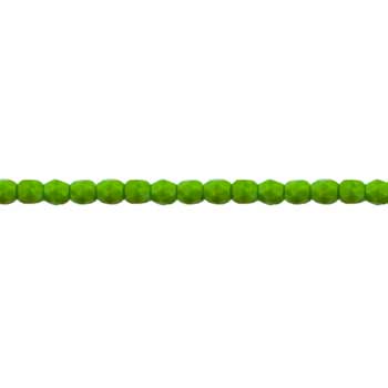 Czech Faceted Round Firepolished Glass Beads 3mm (50) Opaque Olive