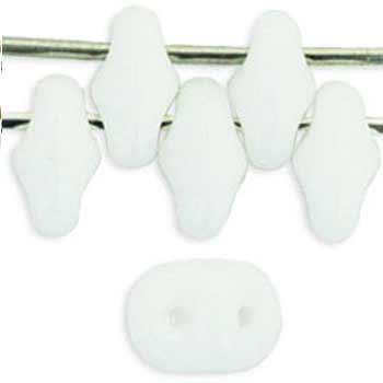 Matubo SuperDuo Seed Bead 2-Hole 5x2mm - Tube - Opaque White 364-25-0300