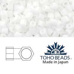 Japanese Toho Seed Beads Tube Hex 8/0 Opaque White TH-08-41