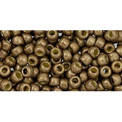 Japanese Toho Seed Beads Tube Round 8/0 Permafinish - Matte Galvanized Almond TR-08-PF593F