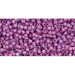 Japanese Toho Seed Beads Tube Treasure #1 11/0 Cylinder Pink-Lined Alexandrite Rainbow
