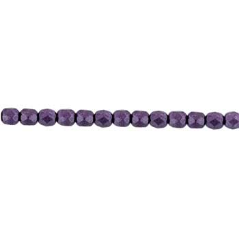 Czech Faceted Round Firepolished Glass Beads 4mm (50) ColorTrends: Saturated Metallic Tawny Port