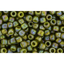 Japanese Toho Seed Beads Tube Round 8/0 Semi Glazed Rainbow - Olive TR-08-2631F