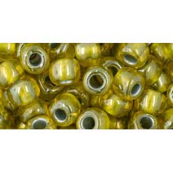 Japanese Toho Seed Beads Tube Round 3/0 Silver-Lined Citrus TR-03-1013