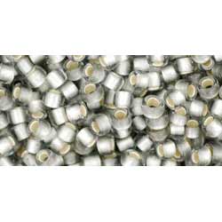 Japanese Toho Seed Beads Tube Round 8/0 Silver-Lined Frosted Black Diamond TR-08-29AF