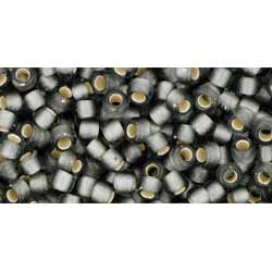 Japanese Toho Seed Beads Tube Round 8/0 Silver-Lined Frosted Gray TR-08-29BF