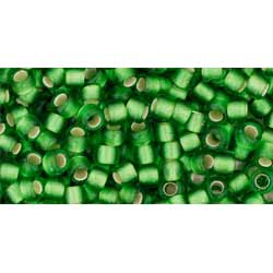 Japanese Toho Seed Beads Tube Round 8/0 Silver-Lined Frosted Peridot TR-08-27F