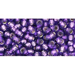 Japanese Toho Seed Beads Tube Round 8/0 Silver-Lined Purple TR-08-2224