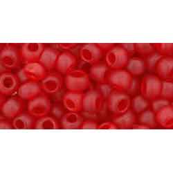 Japanese Toho Seed Beads Tube Round 6/0 Transparent-Frosted Siam Ruby TR-06-5BF