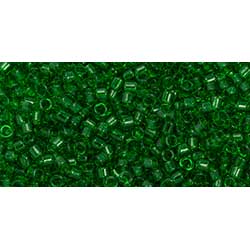 Japanese Toho Seed Beads Tube Treasure #1 11/0 Cylinder Transparent Grass Green TT-01-7B