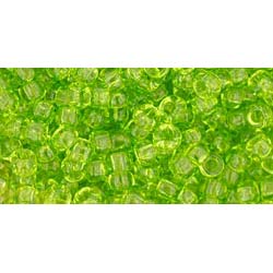 Japanese Toho Seed Beads Tube Round 8/0 Transparent Lime Green TR-08-4