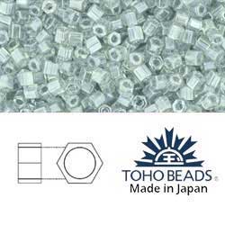 Japanese Toho Seed Beads Tube Hex 8/0 Transparent-Lustered Black Diamond TH-08-112