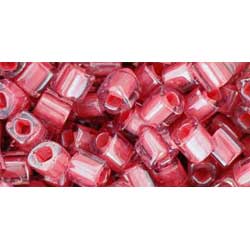 Japanese Toho Seed Beads 4mm Cube Transparent-Lustered Rose/Mauve-Lined TC-04-291