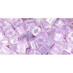 Japanese Toho Seed Beads 4mm Cube Transparent-Rainbow Foxglove TC-04-477D