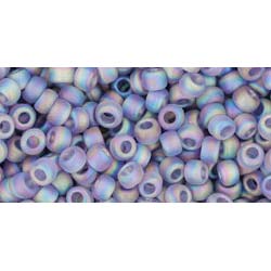 Japanese Toho Seed Beads Tube Round 8/0 Transparent-Rainbow Frosted Lt Tanzanite TR-08-166DF