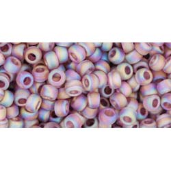 Japanese Toho Seed Beads Tube Round 8/0 Transparent-Rainbow Frosted Med Amethyst TR-08-166BF