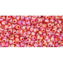 Japanese Toho Seed Beads Tube Round 11/0 Transparent-Rainbow Frosted Ruby