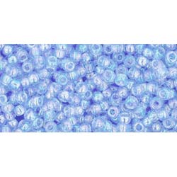 Japanese Toho Seed Beads Tube Round 11/0 Transparent-Rainbow Lt Sapphire TR-11-168