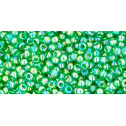 Japanese Toho Seed Beads Tube Round 11/0 Transparent-Rainbow Peridot TR-11-167