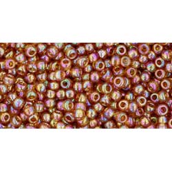 Japanese Toho Seed Beads Tube Round 11/0 Transparent-Rainbow Topaz TR-11-162C