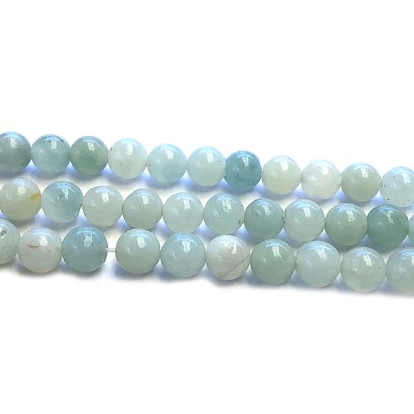 Amazonite Beads Round 6mm Natural Blue - 1 Strand- Grade A