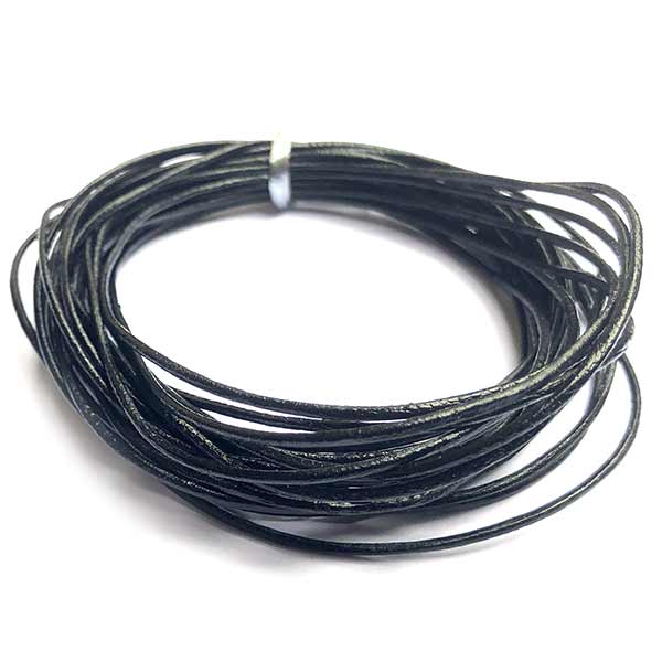 Leather Beading Cord 1mm Indian (5 Metres) Black