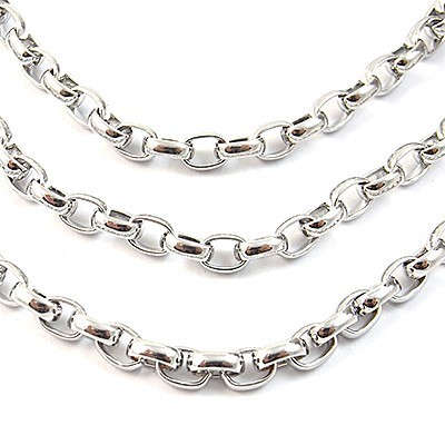 Chain Brass Chain Oval 7x5x2mm (1 Metre) Platiumn Silver - Premium Quality - Perfect for charm bracelets