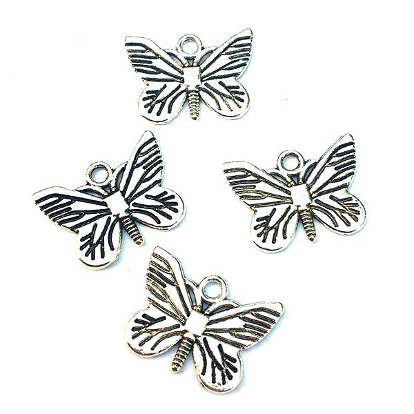 Cast Metal Charm Butterfly 23x17mm (10) Antique Silver