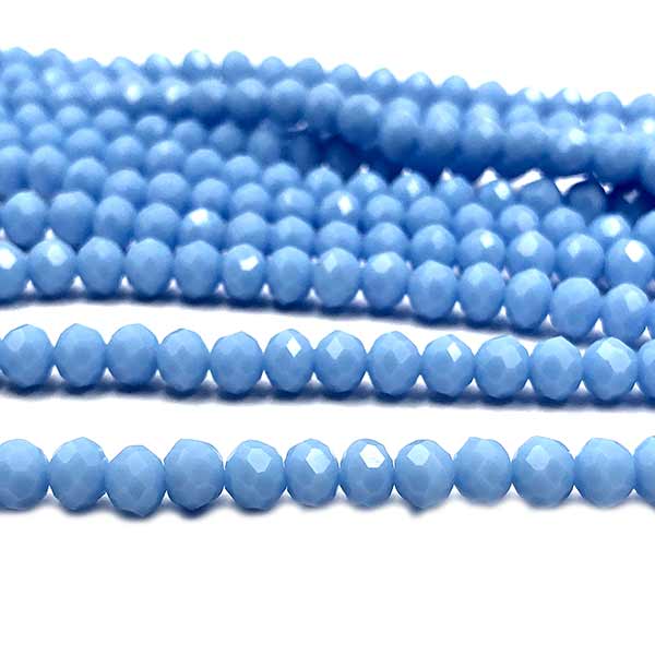 Imperial Crystal Bead Rondelle 3x4mm (130) Opaque Blue Cornflower