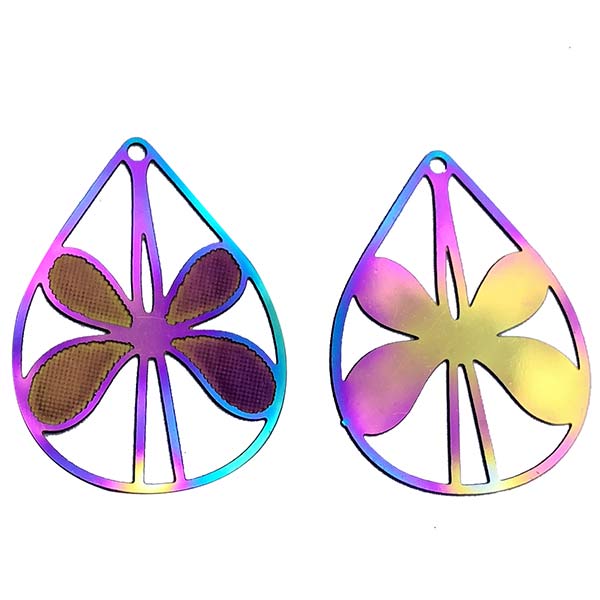 Stainless Steel 201 Charm Thin Drop Butterfly 25x19mm (2) Multi-color