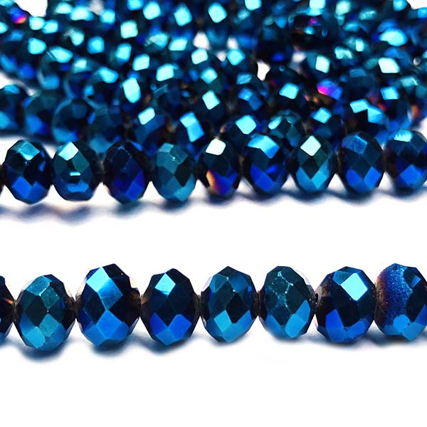 Imperial Crystal Bead Rondelle 4x6mm (95) Metallic Blue